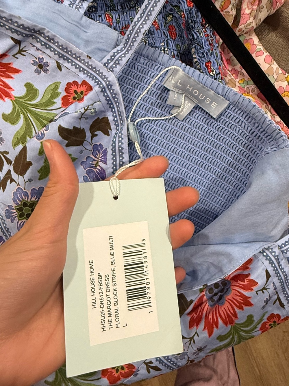 NWT Hill House Margot Midi Dress in Floral Block Stripe/Blue Multi - Picture 6 of 6